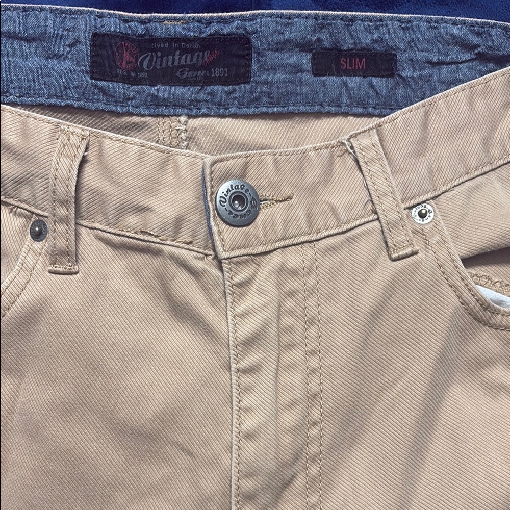 Vintage Slim Tan Pants